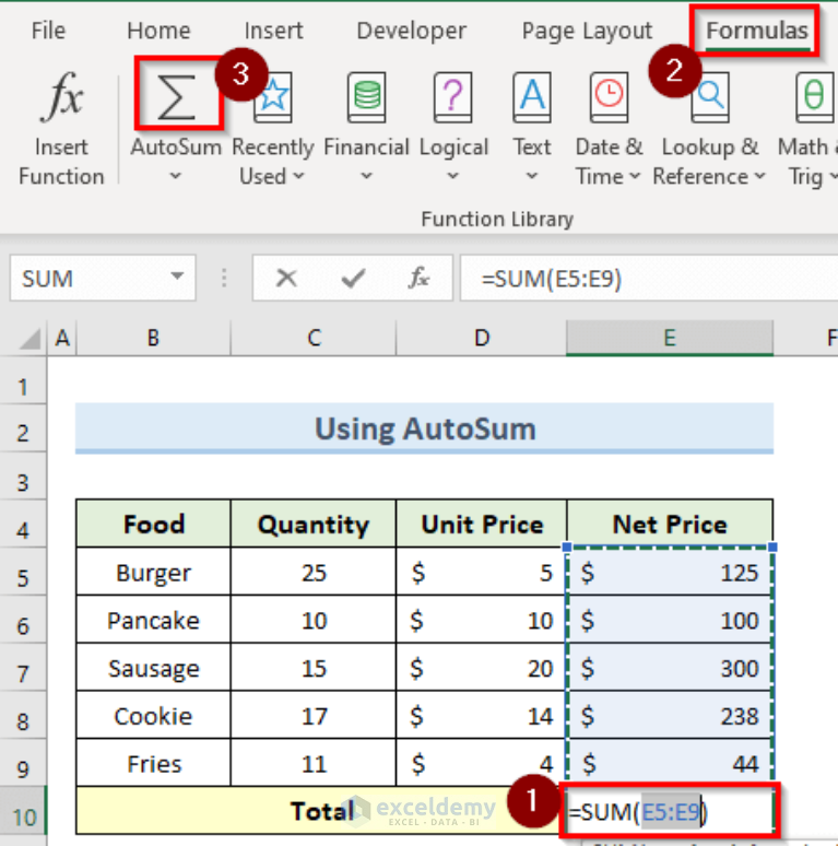 How to Use SUM Function in Excel (6 Easy Examples)