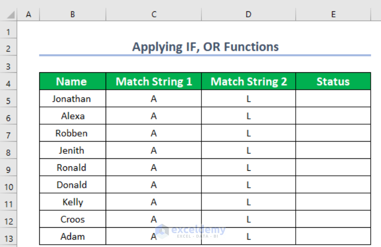 Excel Match String In Row