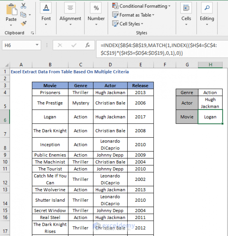 How to Extract Data From Table Based on Multiple Criteria in Excel ...