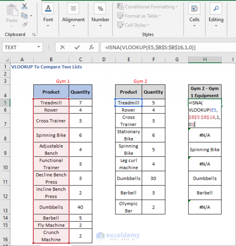 how-to-compare-two-lists-in-excel