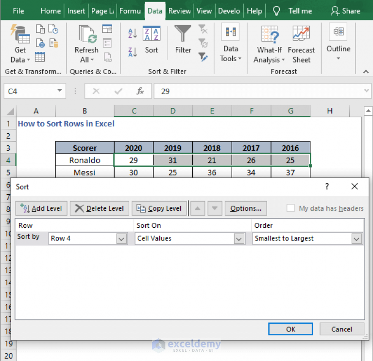 How To Sort Rows In Excel 2 Simple Methods Exceldemy 4093