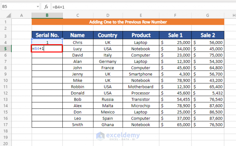 Automatic Numbering in Excel (9 Approaches) - ExcelDemy