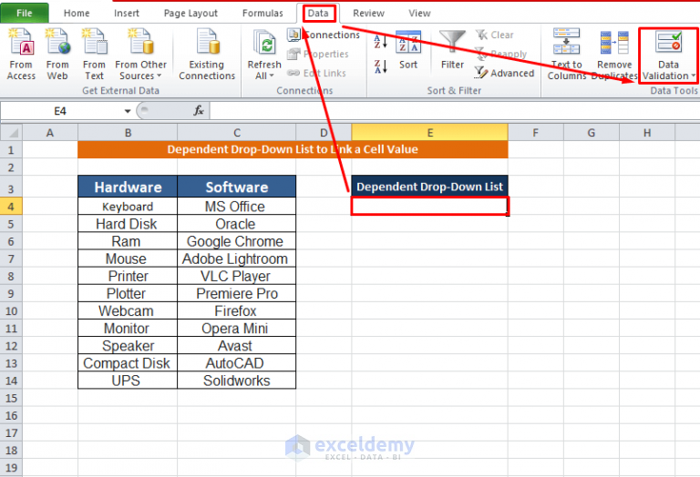 How To Link A Cell Value With A Drop Down List In Excel (5 Ways ...