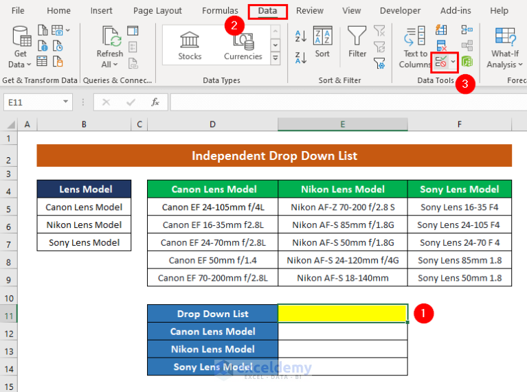 how-to-create-drop-down-list-in-multiple-columns-in-excel