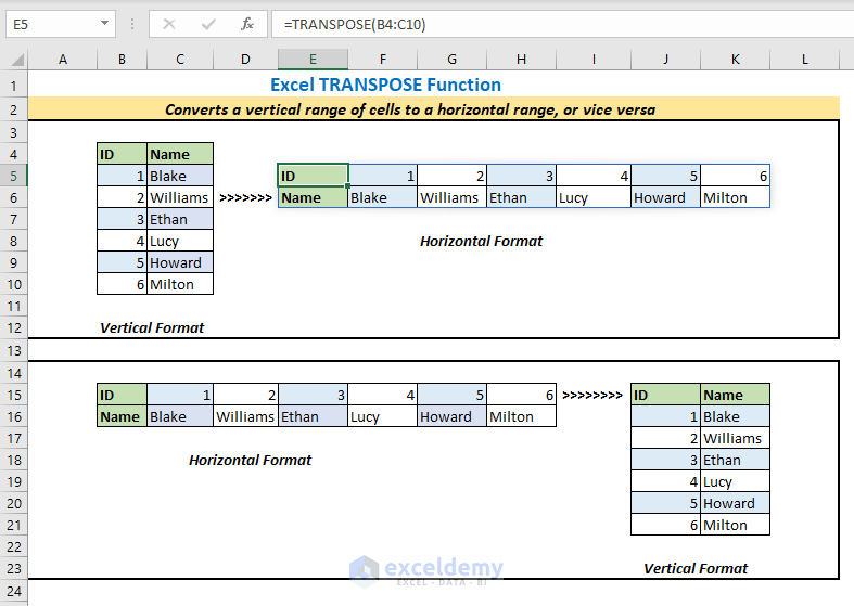 How To Use Transpose Function In Excel Mac