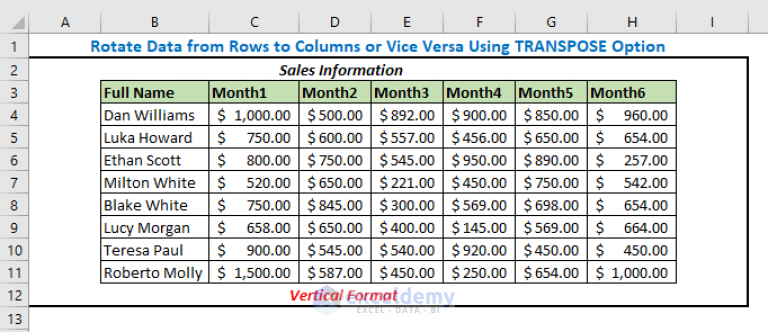 How To Use Transpose Function In Excel 5 Ways Exceldemy 8650