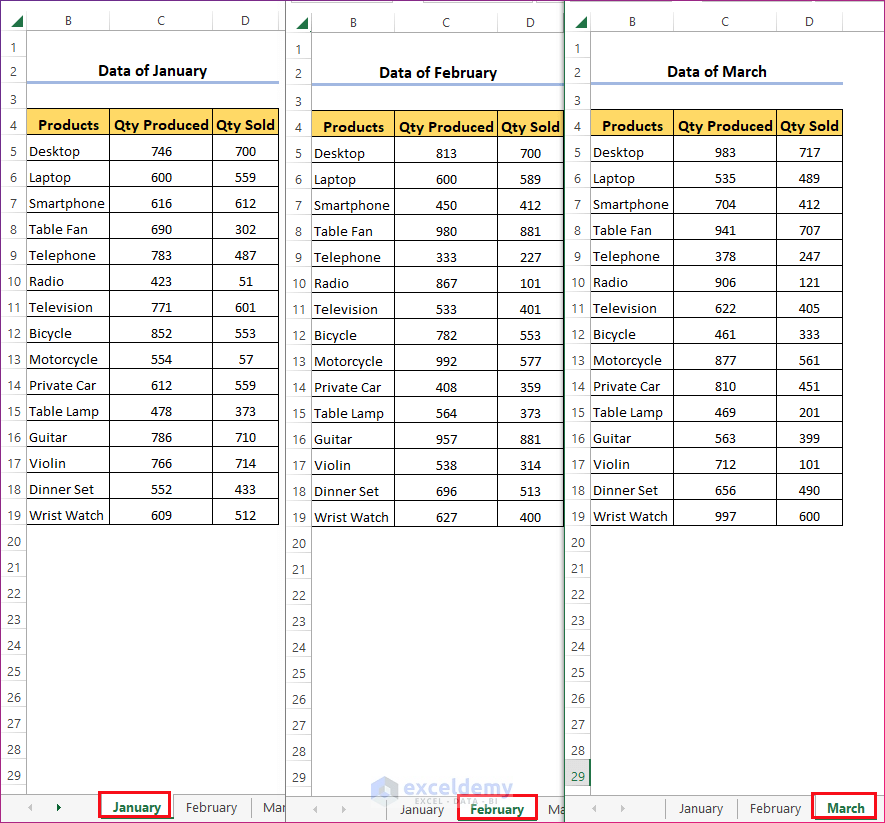How To Pull Data From Multiple Worksheets In Excel 4 Quick Ways 