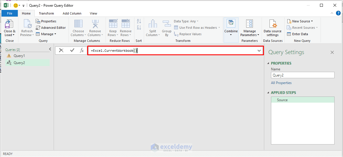 Writing Formula in the Power Query Editor