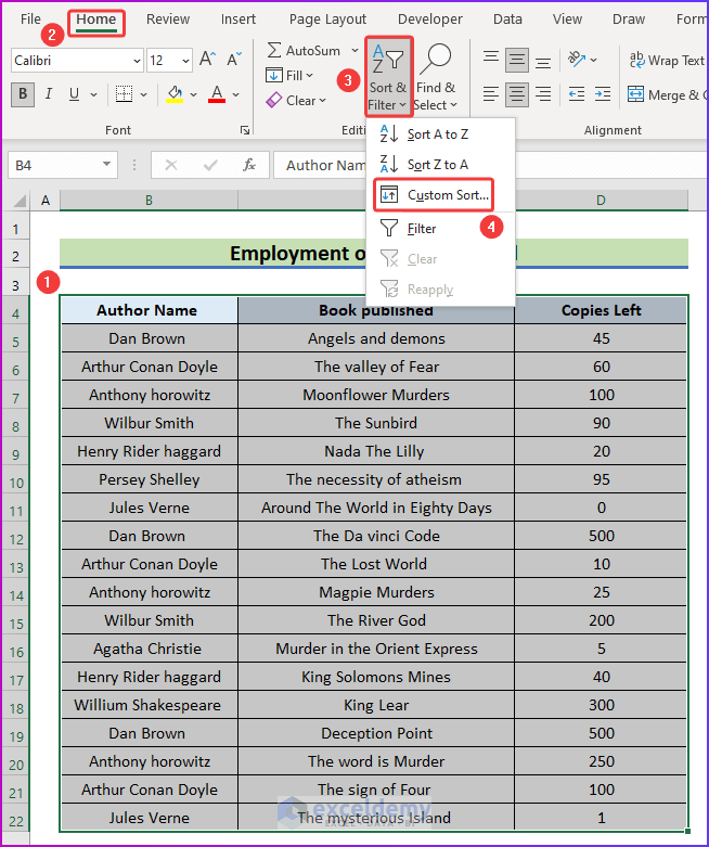 How To Sort Alphabetically With Multiple Columns In Excel 4 Easy Methods 0651