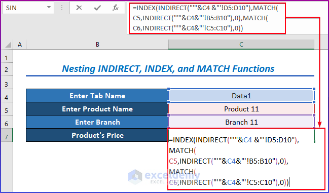 How To Use INDIRECT INDEX And MATCH Functions In Excel