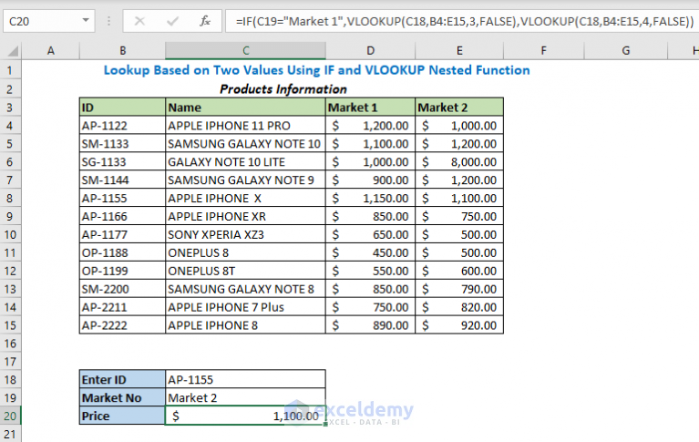 IF And VLOOKUP Nested Function (7 Ways) - ExcelDemy