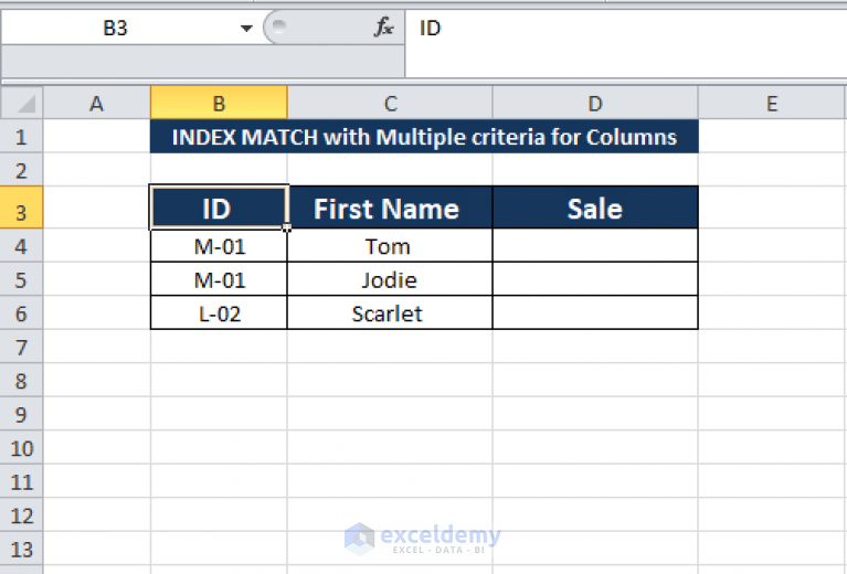 INDEX MATCH With Multiple Criteria In A Different Sheet (2 Ways)