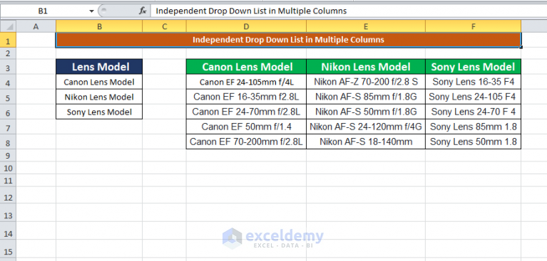 how-to-create-drop-down-list-in-multiple-columns-in-excel-3-ways