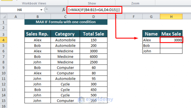 How to Use MAX IF Function in Excel - ExcelDemy