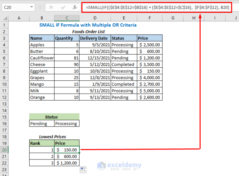 Excel Minimum Value Based On Multiple Criteria