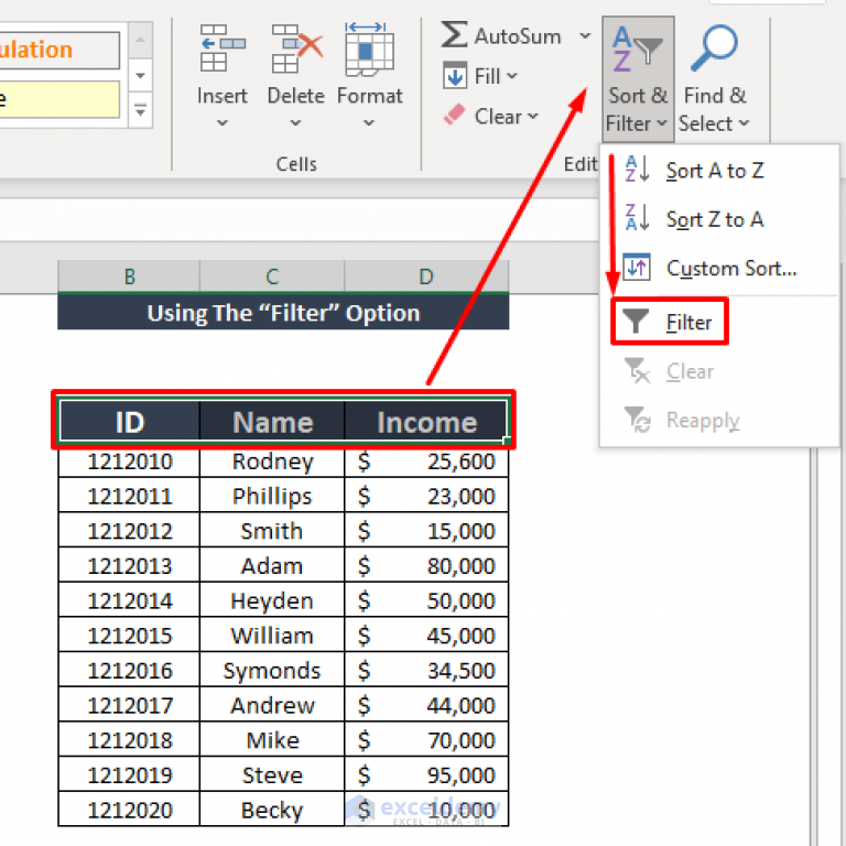 Sort Column by Value in Excel (5 Methods) - ExcelDemy