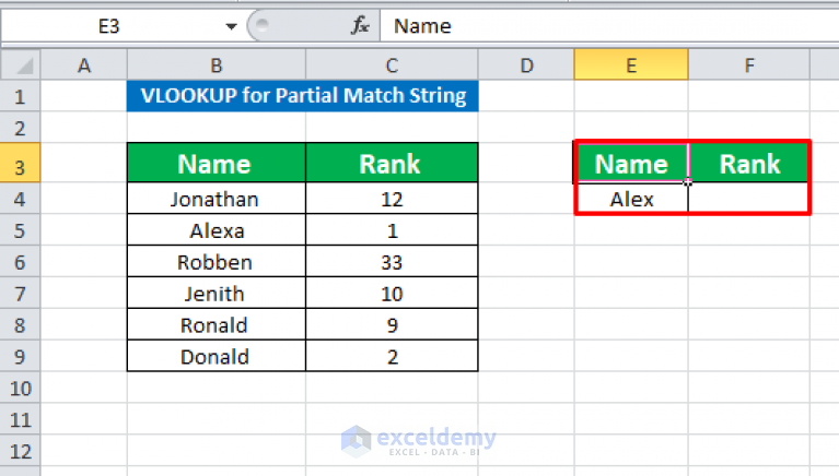 How to Perform Partial Match String in Excel (5 Methods)