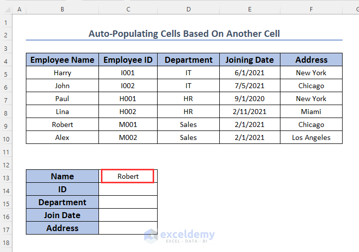 How To Auto Populate Cells Based On Another Cell In Excel