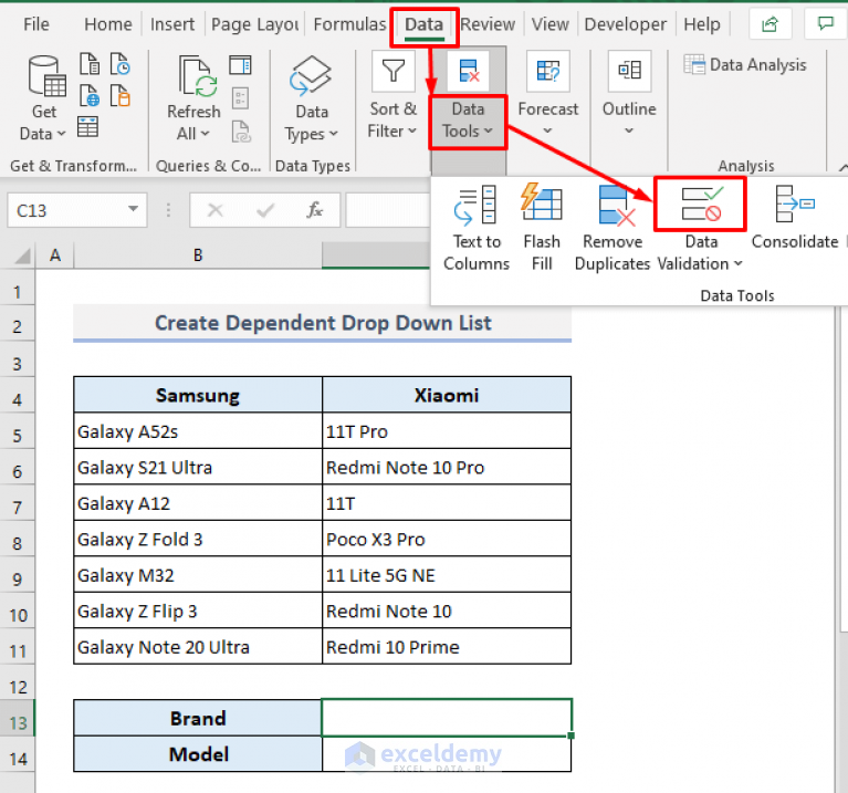 make a conditional drop down list in excel