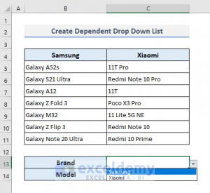 Conditional Drop Down List In Excel (Create, Sort And Use) - ExcelDemy