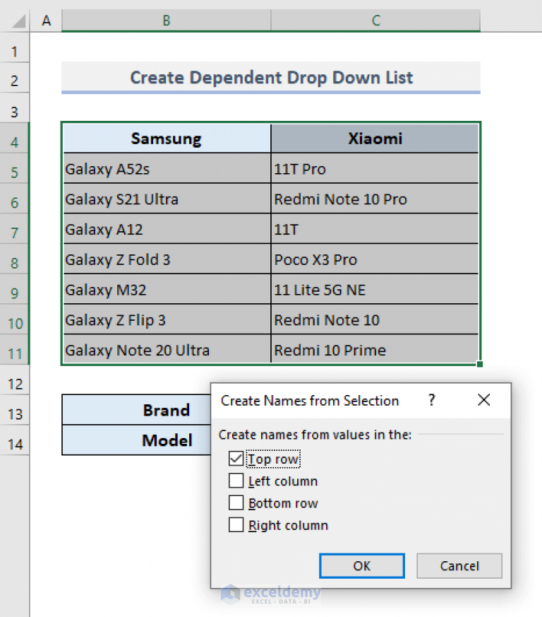 Conditional Drop Down List In Excel (Create, Sort And Use) - ExcelDemy