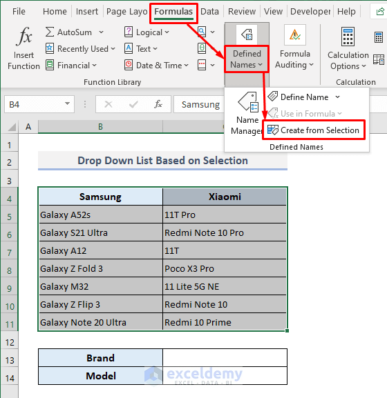 how to make a drop down list in excel with peoples names