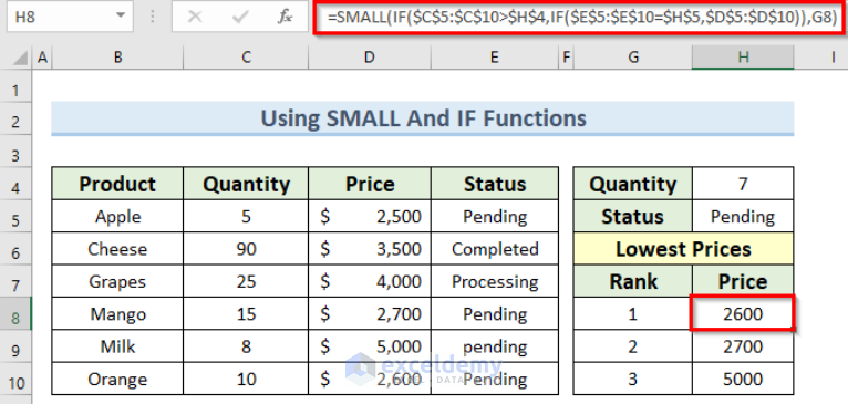 how-to-find-minimum-value-based-on-multiple-criteria-in-excel