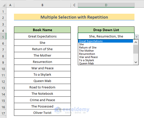 How To Create Drop Down List In Excel With Multiple Selections