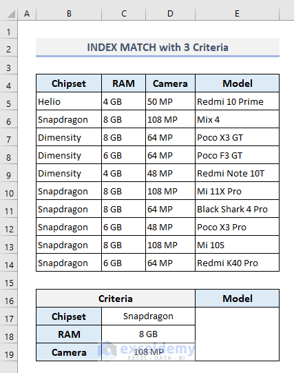 INDEX MATCH With 3 Criteria In Excel 4 Examples ExcelDemy