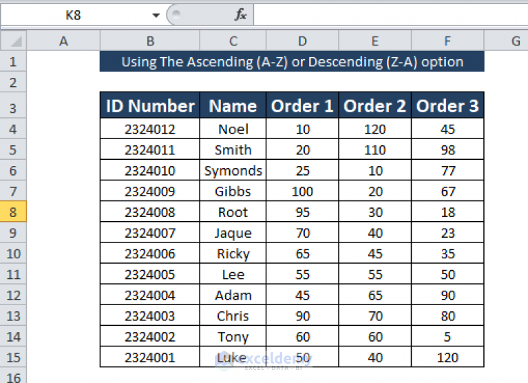 How To Sort Rows By Column In Excel 4 Methods Exceldemy 9469