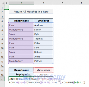 VLOOKUP And Return All Matches In Excel (7 Ways) - ExcelDemy