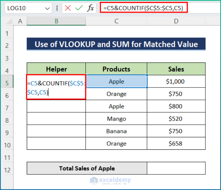 use-vlookup-to-sum-multiple-rows-in-excel-4-ideal-examples