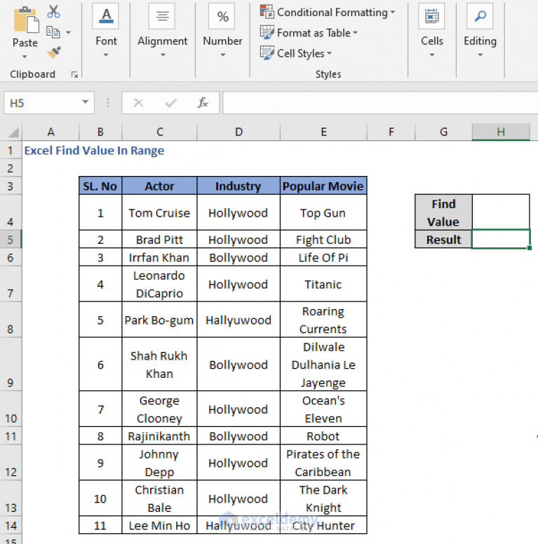 Excel Find Value In Range