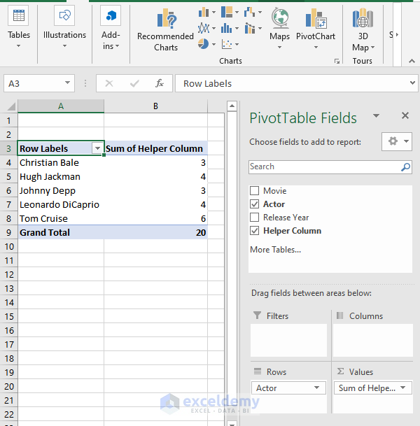 How To Count Unique Values In Excel Using Pivot Table