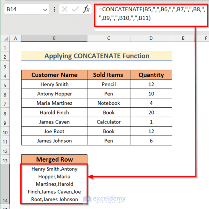 How To Merge Two Rows Without Losing Data In Excel