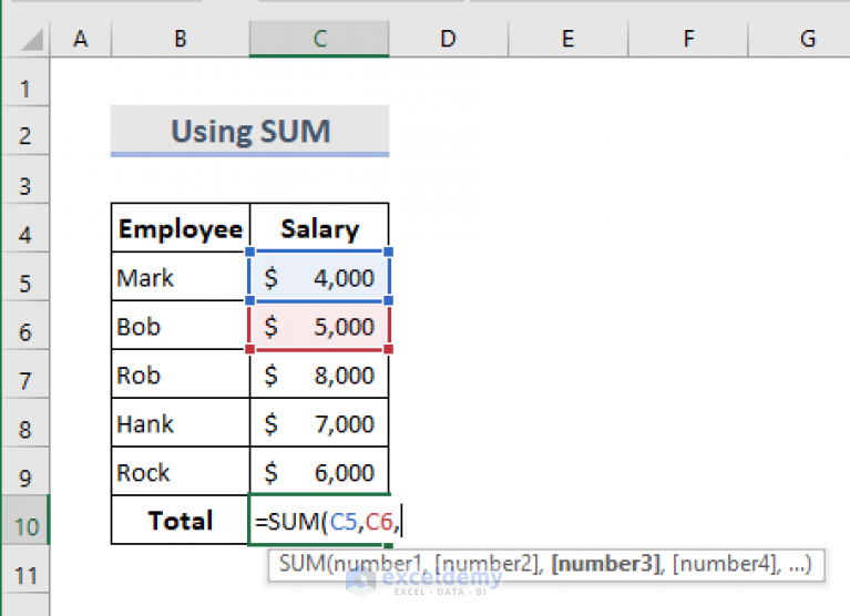 how-to-add-multiple-cells-in-excel-6-methods-exceldemy