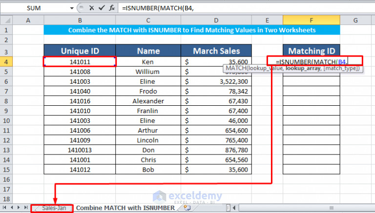 how-to-find-matching-values-in-two-worksheets-in-excel-4-methods