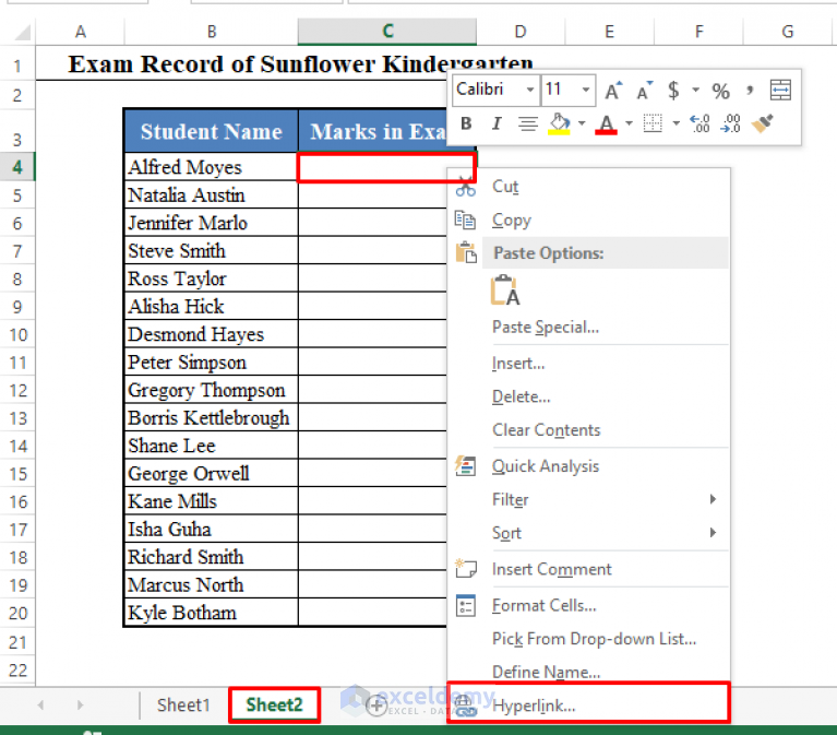 How To Add Hyperlink To Another Sheet In Excel 2 Easy Ways 4879