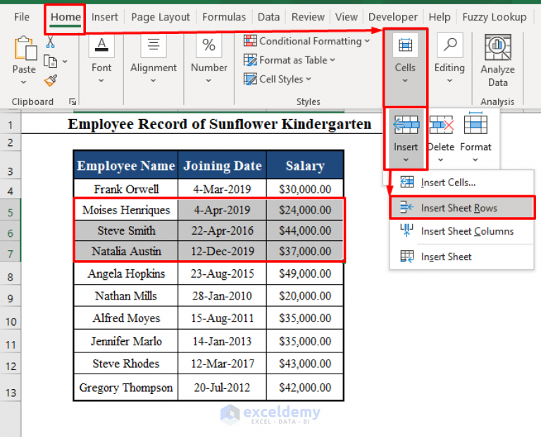 How to Insert Multiple Rows After Every Other Row in Excel