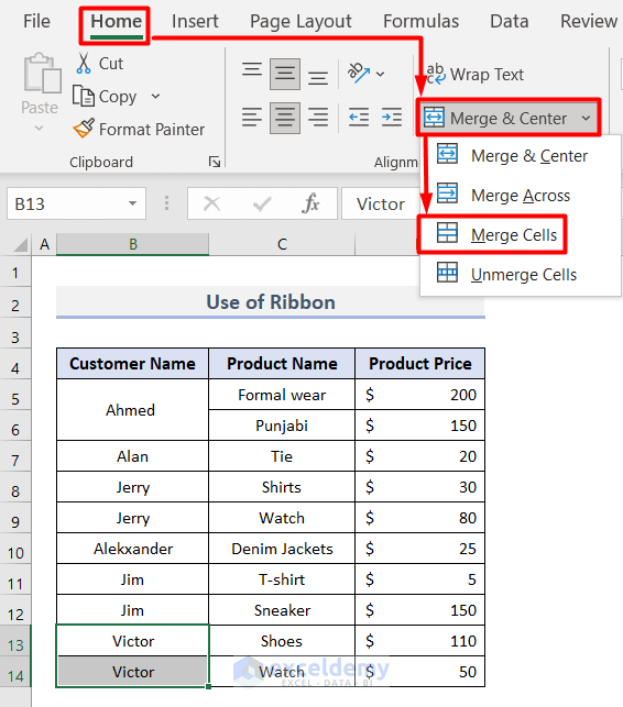 How To Merge Rows With Same Value In Excel 5 Quick Ways 