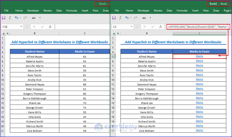 How to Add Hyperlink to Another Sheet in Excel (2 Easy Ways)