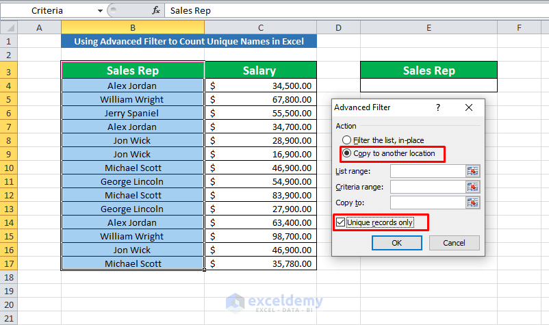 How To Count Unique Names In Excel 5 Methods ExcelDemy 2022 