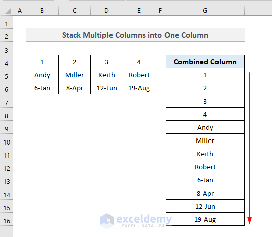 How To Combine Multiple Columns Into One Column In Excel ExcelDemy