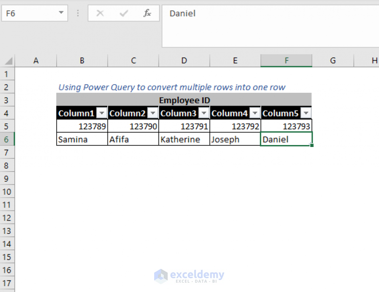 How To Convert Multiple Rows To Single Row In Excel Easiest 5 Methods 0344