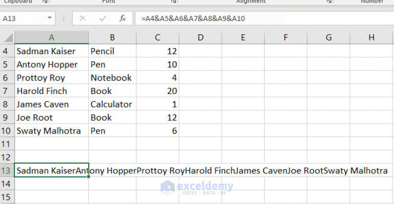 How To Merge Rows In Excel Without Losing Data 5 Ways Exceldemy 2711