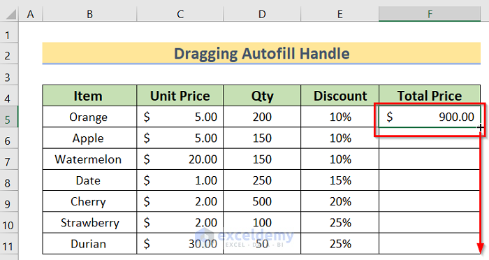 How To Use Autofill Formula In Excel 6 Effective Ways