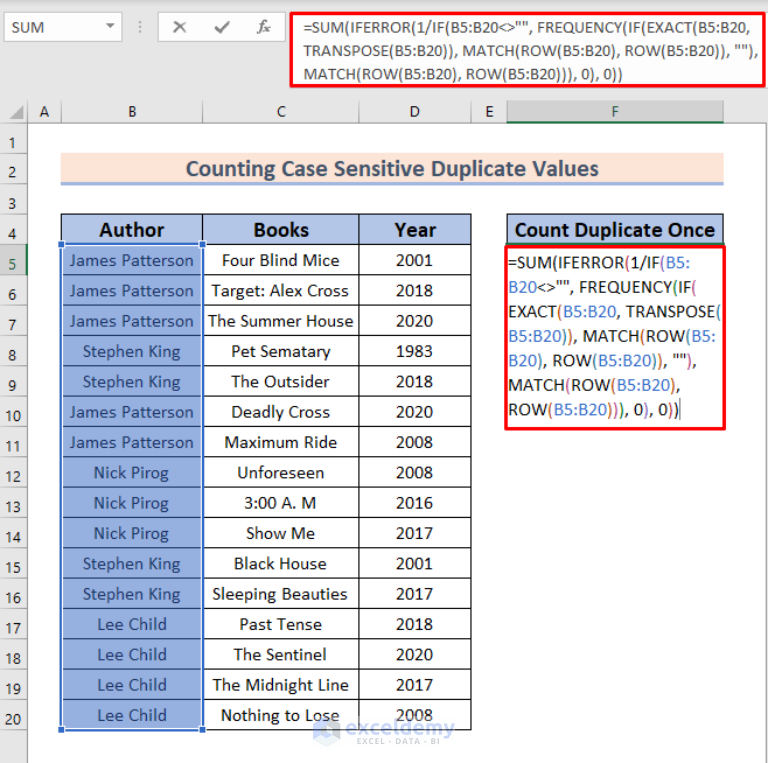 how-to-count-duplicate-values-only-once-in-excel-4-easy-ways