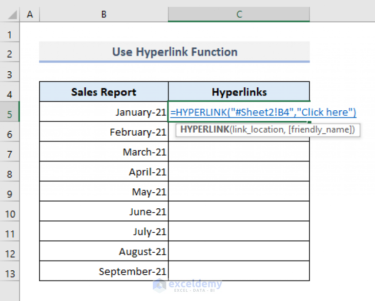 Excel Hyperlink To Another Sheet Based On Cell Value Exceldemy 7166