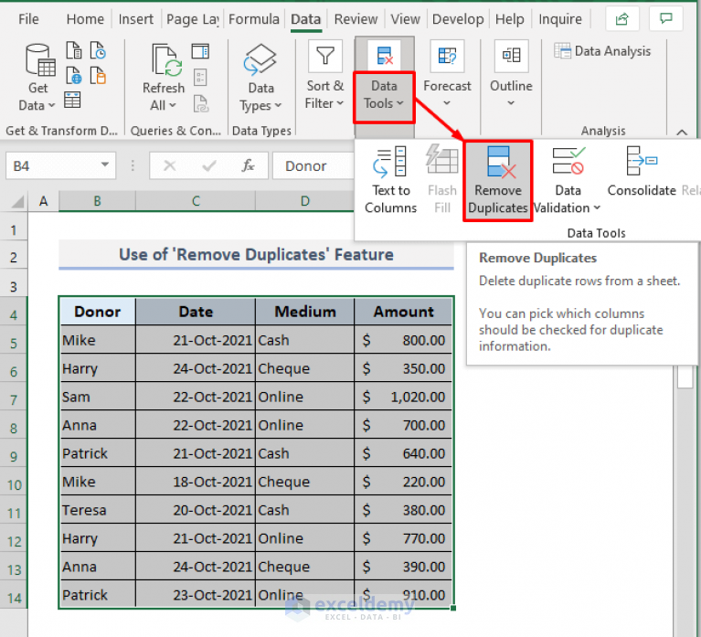 how-to-remove-duplicate-rows-based-on-one-column-in-excel