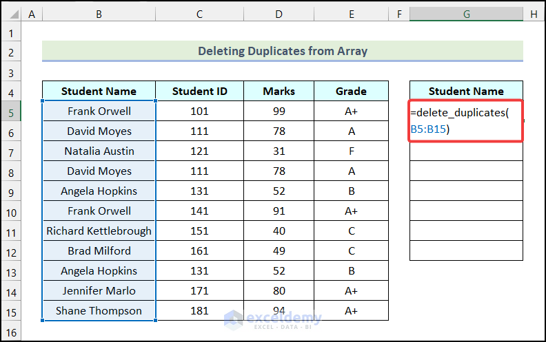 How To Remove Duplicates Using Vba In Excel 6 Easy Ways 9563